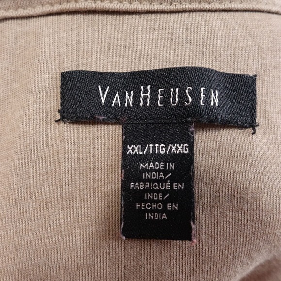 VAN HEUSEN BROWN MOCK NECK 1/4 ZIP PULLOVER SWEATER MENS SIZE XXL 2XL - Picture 7 of 8